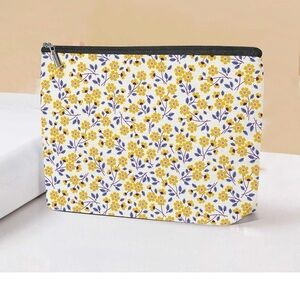 Brand new Floral Yellow & Purple Zip Cosmetic Pouch